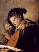 HALS, Frans Two Boys Singing Spain oil painting artist